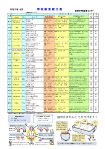 R７年度　４月献立表のサムネイル