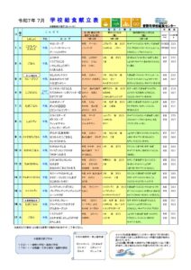 R７年度　7月献立表のサムネイル